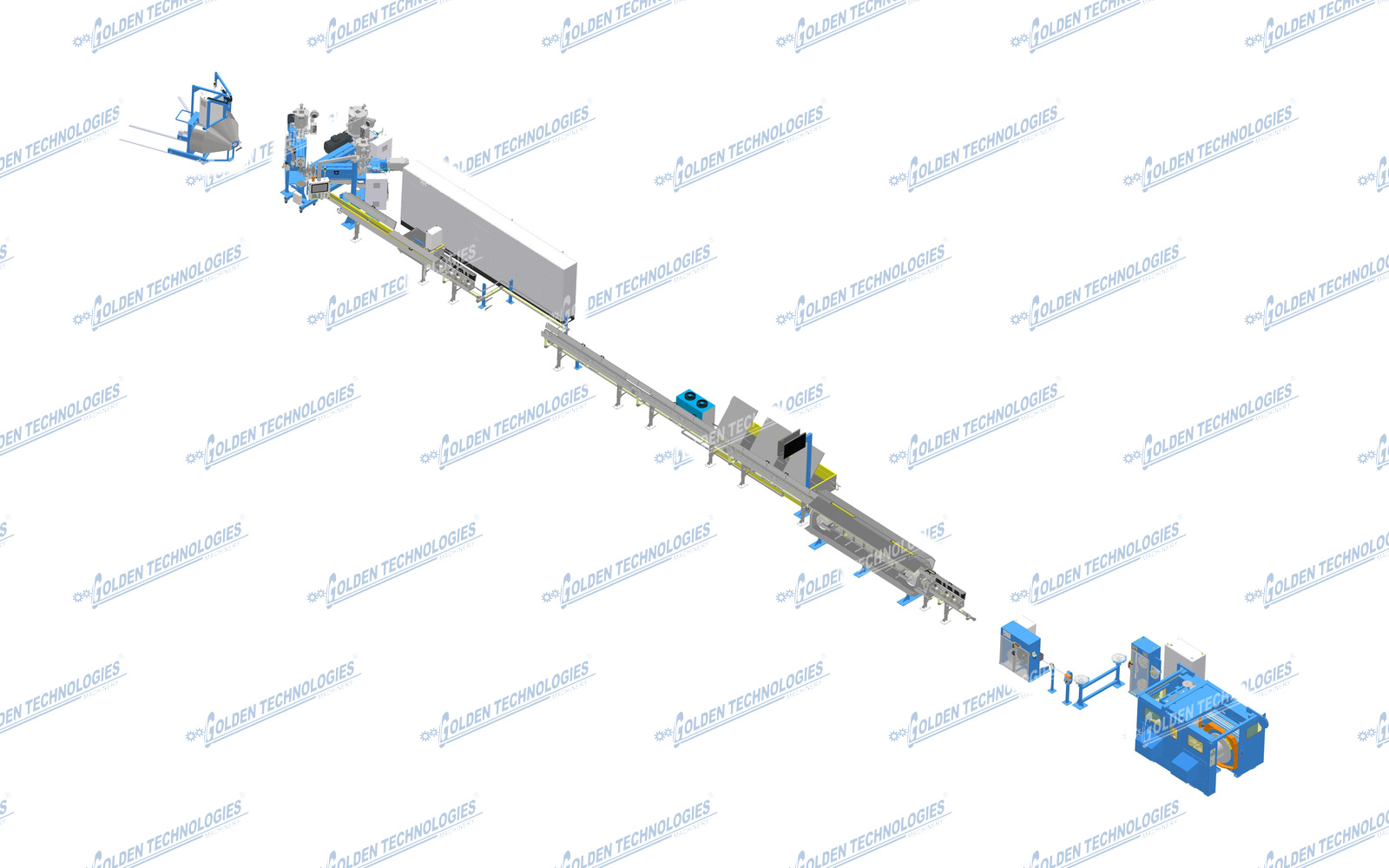 Building wire triple-layer co-extrusion insulation line 45+80+60