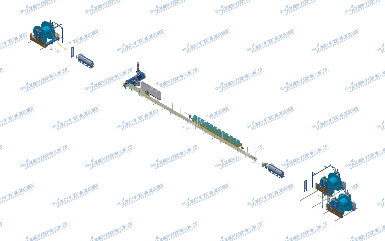 Medium and high-voltage cable sheathing extrusion line 180+90