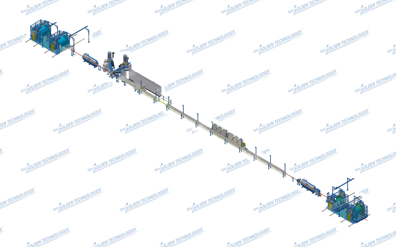 Power cable sheathing extrusion line 120+120+60