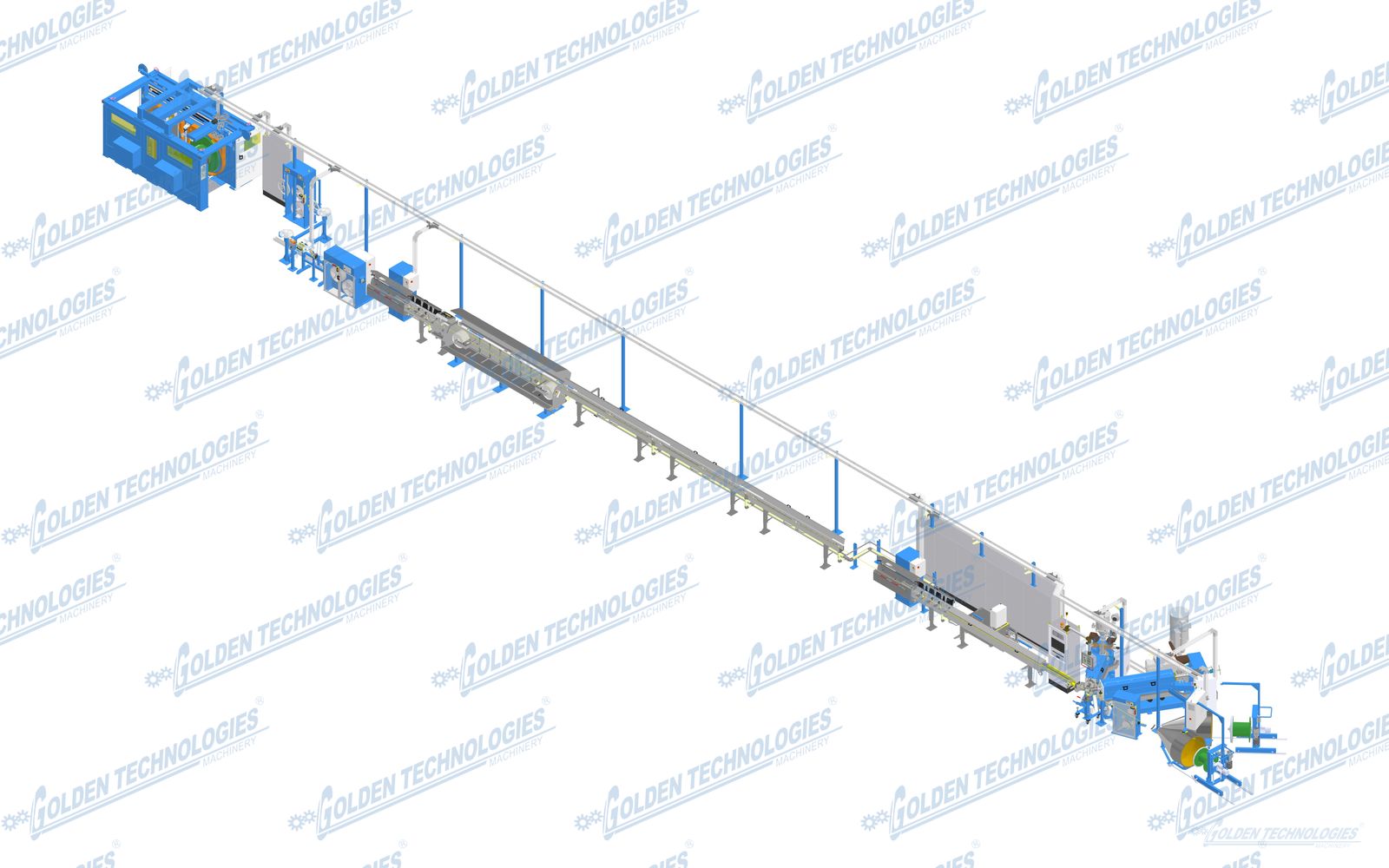 Building wire high-speed insulation extrusion line 100+70