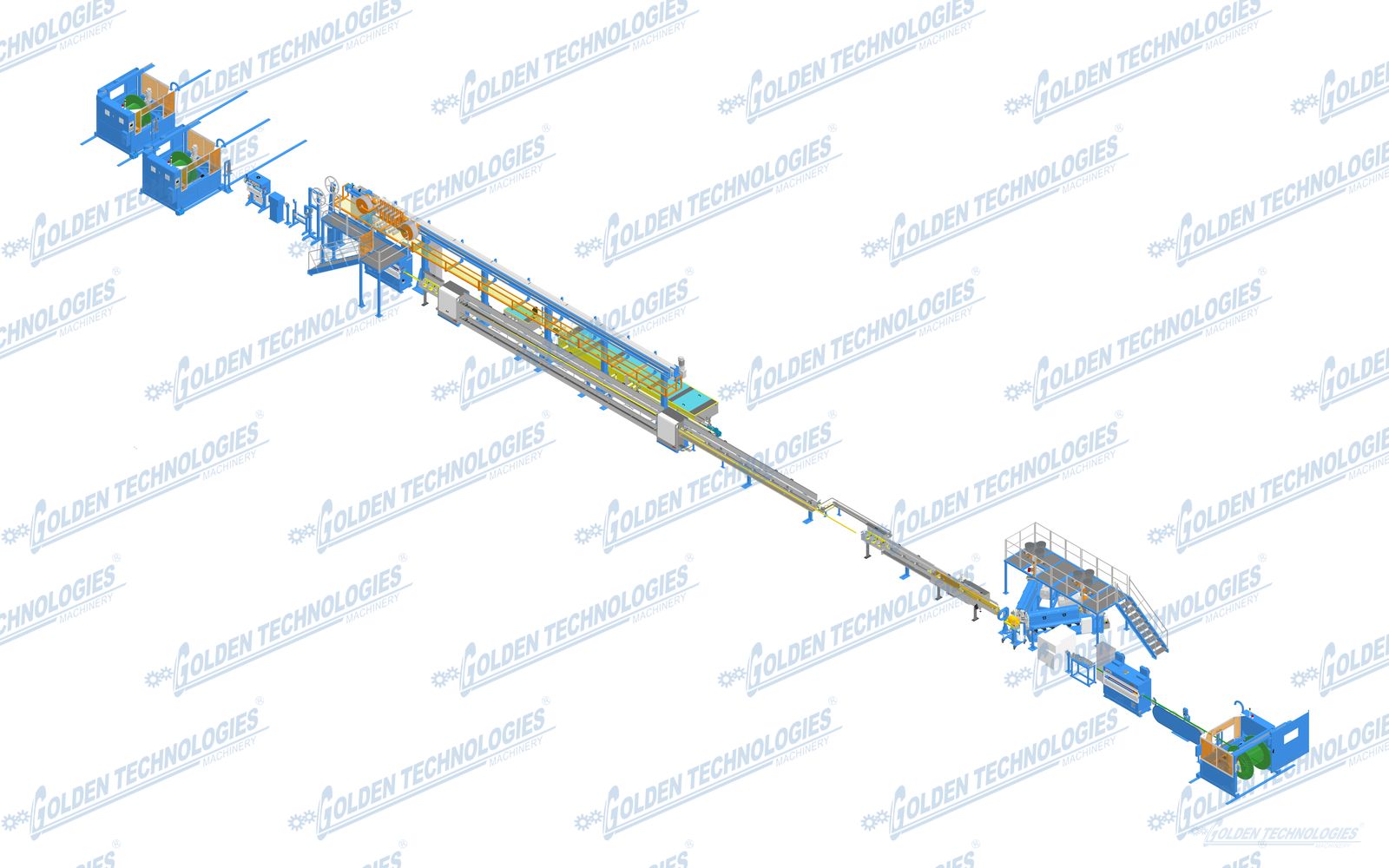 Robotic and specialty cable sheathing extrusion line 100+45